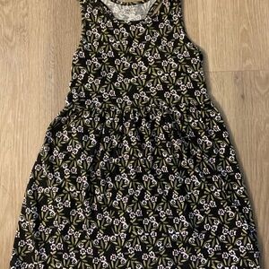 Gymboree Girl’s Size Small (5-6) Floral Black and Green Floral  Sleeveless Dress